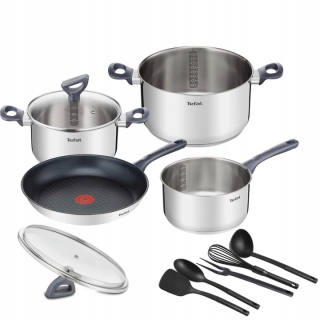 Súprava hrncov - Sada hrncov Tefal Daily Cook, nehrdzavejúca oceľ, 11 ks.